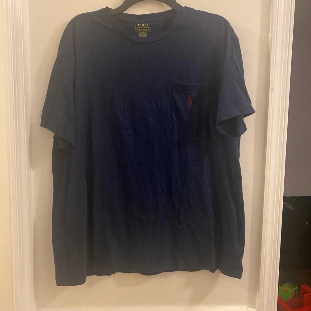 Polo by Ralph Lauren Navy Pocket Tee with Red Pony